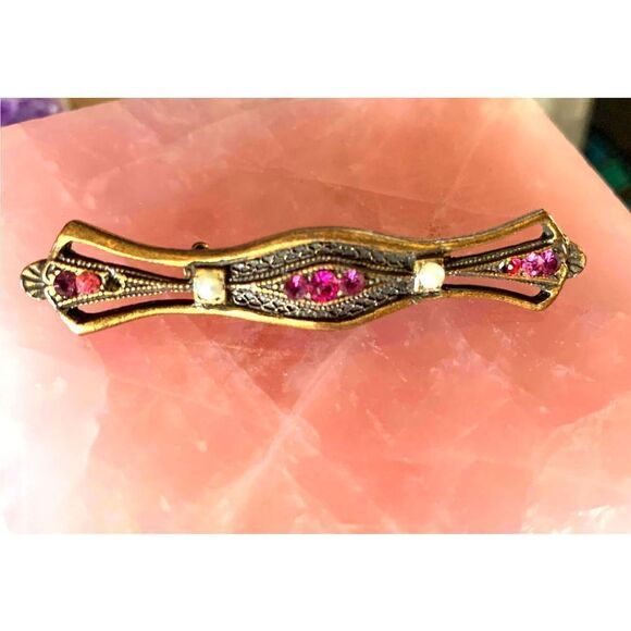 Victorian Style Antique Gold Brooch, Mint, Unmarked - Picture 1 of 5